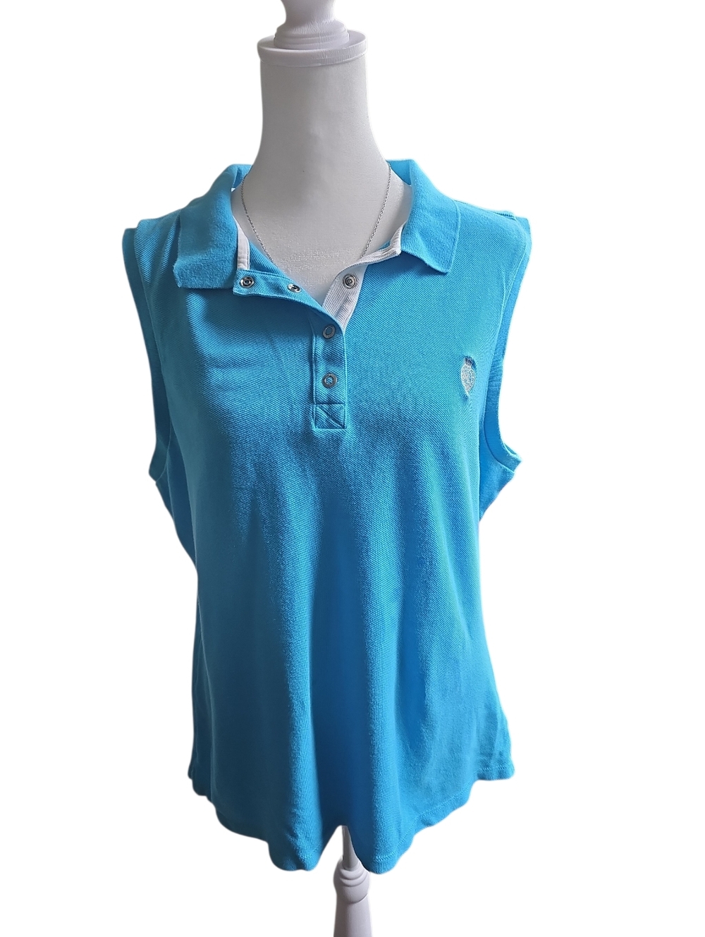 Vintage Lauren Ralph Lauren Active 100% Cotton Collared Polo Sleeveless Tank XL